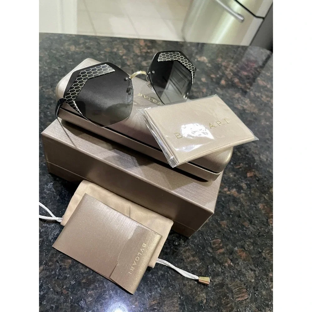 Bulgari Sunglasses Diamond shape lenses made in Italy Luxury‎ Sophisticated